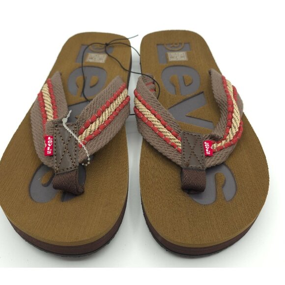 Levi's Other - Levis Men's Kyle Casual J Flip-Flops Size 10 Brown Textile Upper Rubber Sole Sum
